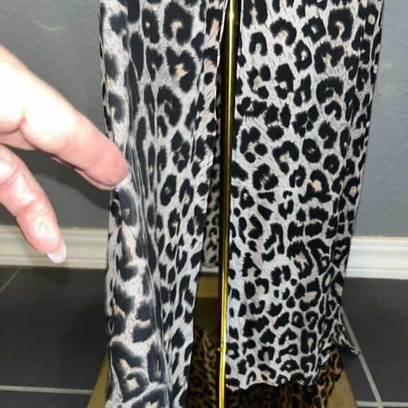 ALLSAINTS Leopard Animal Print Long Sleeve Bow Neck Maxi Dress  EUC  Size Small - Picture 2 of 16